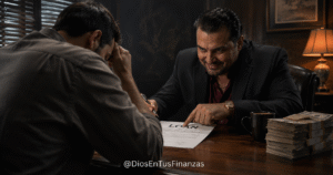 El préstamo y la usura: un hombre usurero haciendo un prestamo