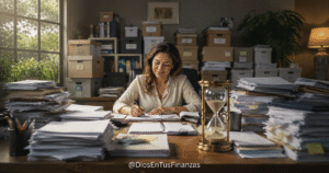 La paciencia financiera: una planta creciendo despacio junto a una Biblia abierta y un reloj