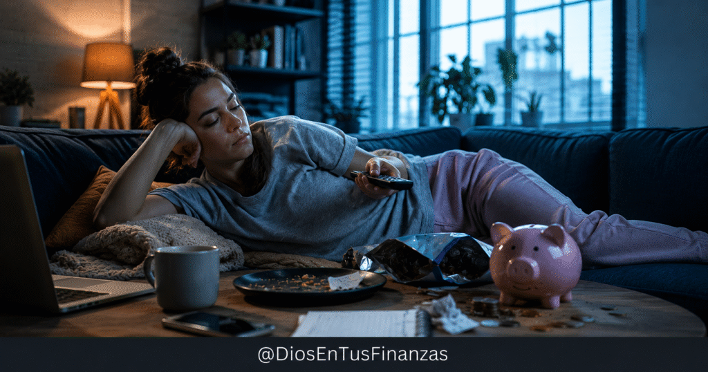 La pereza y el dinero: una persona trabajando con diligencia junto a una Biblia abierta