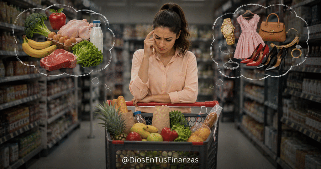 Necesidades y deseos: una mujer no sabe que comprar