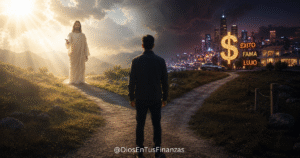 Servir a Dios y a las riquezas: dos caminos que se bifurcan junto a una Biblia abierta