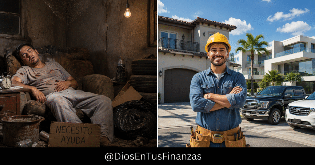 Siembra y cosecha: una mano sembrando semillas en tierra fértil junto a una Biblia abierta