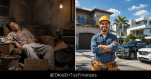 Siembra y cosecha: una mano sembrando semillas en tierra fértil junto a una Biblia abierta